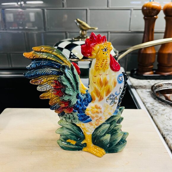 Vintage Fitz & Floyd Rooster and hen napkin holder - Picture 12 of 13